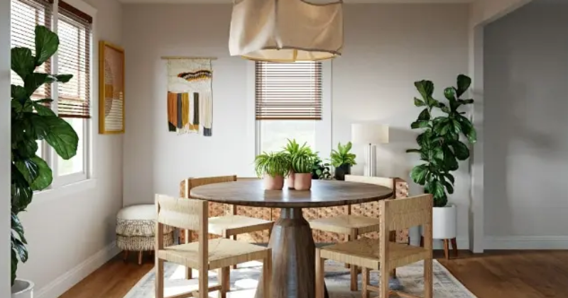 ide interior rumah rustic dengan furniture kayu alami